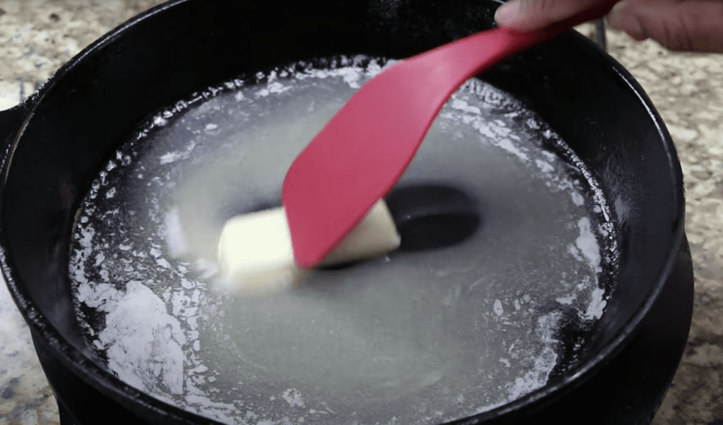 melting butter in cast iron skillet